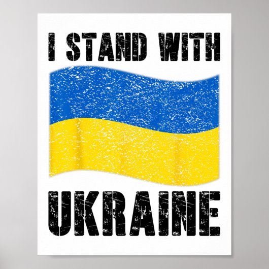 Poster Je suis avec l'Ukraine Soutien Ukraine Drapeau Ukr (Devant)