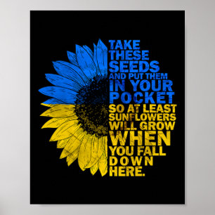 Poster Je suis avec l'Ukraine Tournesol Drapeau de l'Ukra