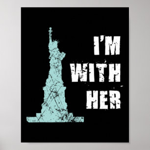 Poster Je suis avec sa statue de la liberté