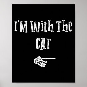 Poster Je suis avec un costume d'Halloween pour chat drôl
