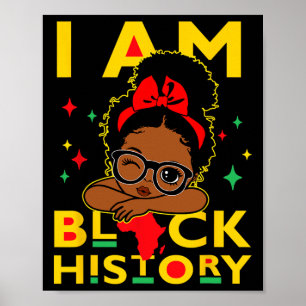 Poster Je Suis Black History Shirt Pour Enfants Filles Bl