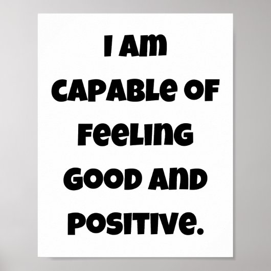 Poster Je suis capable de me sentir bien et positif (Devant)