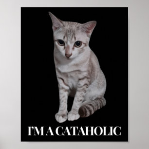 Poster Je suis Cataholic Lovely Cat Fashion
