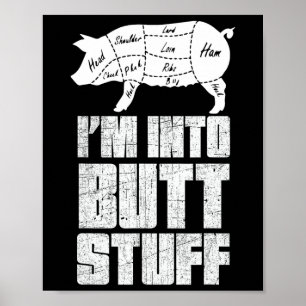 Poster Je suis dans le bouillon de porc - Funny Bbq Grill