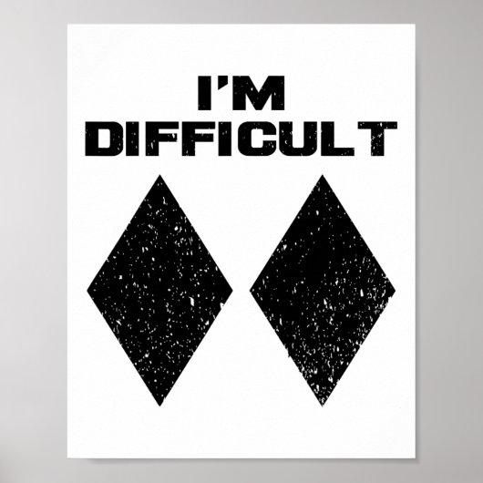 Poster Je suis difficile Funny Double Diamants Noirs Ski (Devant)