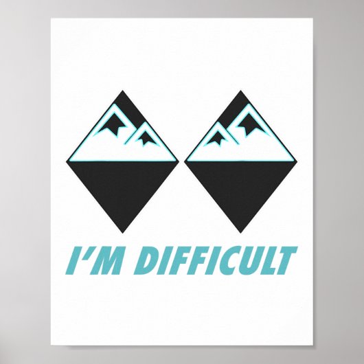 Poster Je suis difficile Ski Double Diamants Noirs Colora (Devant)