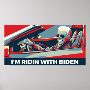 POSTER JE SUIS EN RIDE AVEC BIDEN