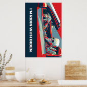 POSTER JE SUIS EN RIDE AVEC BIDEN (Cuisine)