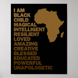 Poster Je Suis Enfant Noir Magie Histoire Noire Mois Enfa