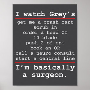 Poster Je suis essentiellement un chirurgien qui dit