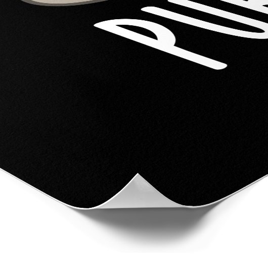 Poster Je suis Feline Purr-ty Good Funny Chat Pun Dark BG (Coin)