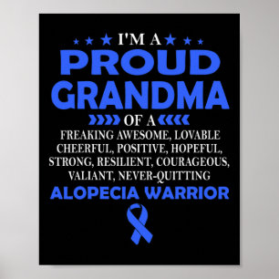 Poster Je suis fière grand-mère du guerrier Alopecia t