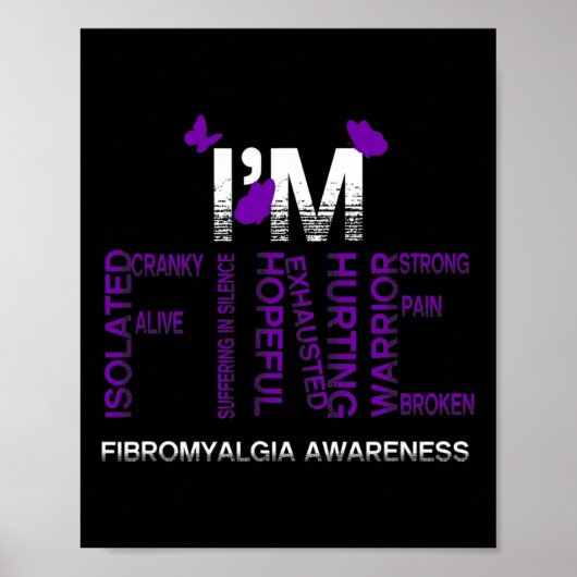 Poster Je suis fin Fibromyalgie Guerrier Fibro Sensibilis (Devant)