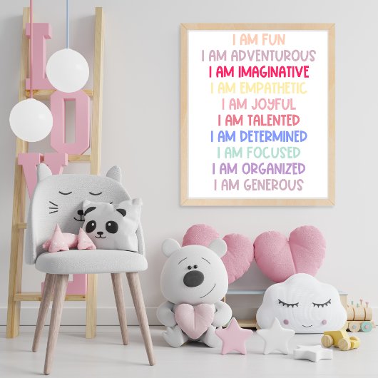 Poster Je suis Fun Affirmation pour les enfants
