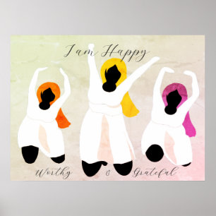 Poster Je suis Heureux, Digne & Reconnaissant Affirmation