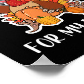 Poster Je suis heureux pour ma famille Thanksgiving Turqu (Coin)