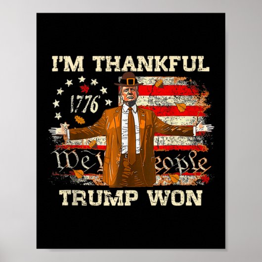Poster Je suis heureux que Trump ait gagné Thanksgiving T (Devant)