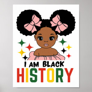 Poster Je Suis Histoire Noire Enfants Filles Histoire Noi