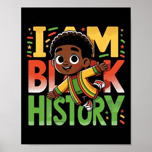 Poster Je Suis Histoire Noire Enfants Garçons Mois Histoi (Devant)