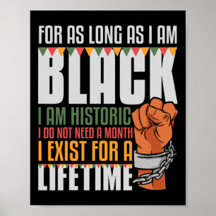 Poster Je suis historique existe à vie Afro-Américain Bla