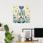 Poster Je Suis Ici Citer Abonné Collab Inspirivity (Bureau à domicile)