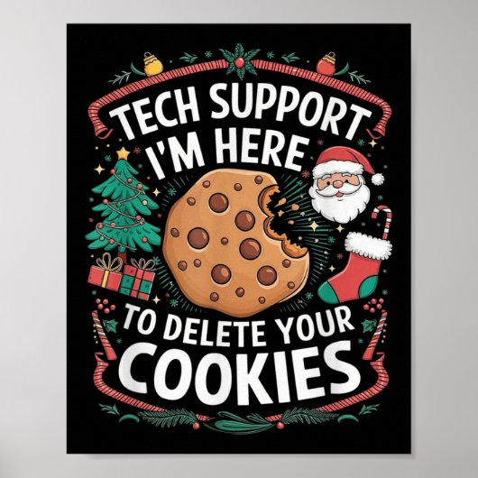 Poster Je suis ici pour supprimer vos cookies - Funny Chr (Devant)