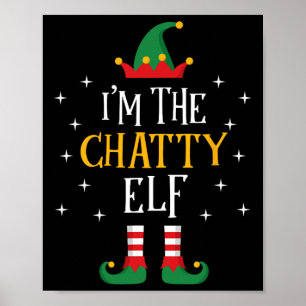 Poster Je suis La Chatty Elf T Shirt Funny Famille Cadeau