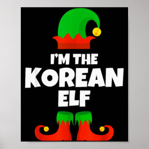 Poster Je suis la famille elfique coréenne Pajama Noël dr