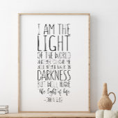 Poster Je Suis La Lumière Du Monde, Jean 8:12