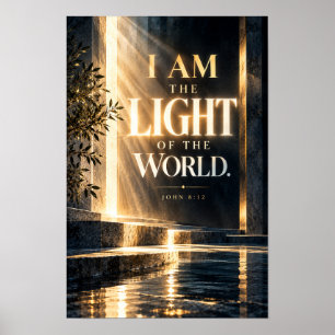 Poster Je suis la lumière du monde Jean 8:12 Wa chrétien
