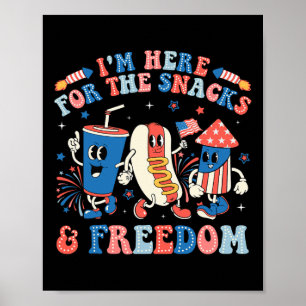 Poster Je suis là pour les snacks et la liberté garçon fi