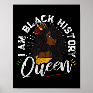 Poster Je suis la reine de l'histoire noire Femmes afro-a