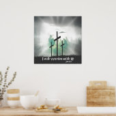 Poster Je suis la Résurrection et la Bible Vie Verse (Cuisine)