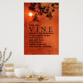 Poster Je suis la Vigne ... (Écriture : Jean 15:5) (Cuisine)