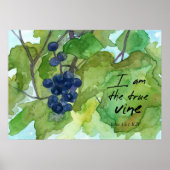 Poster Je Suis La Vraie Écriture Jean 15:1 Raisins (Devant)