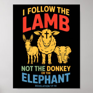 Poster Je suis l'agneau pas le ou l'éléphant Christia