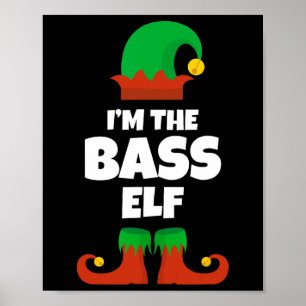 Poster Je suis le B Elf Famille Pyjama Joueur de Noël Bis