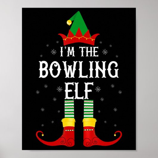 Poster Je suis le Bowling Elf Family Group Noël (Devant)