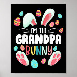 Poster Je suis le lapin grand-père pour une fête de Pâque