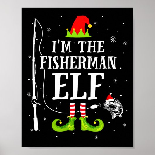 Poster Je suis l'elfe pêcheur drôle de Noël (Devant)