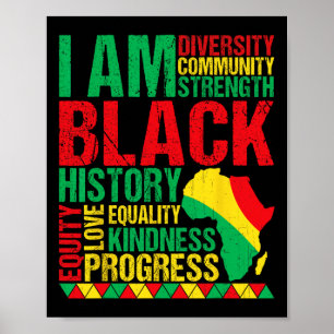 Poster Je suis l'histoire noire Afro-Américaine Histoire 