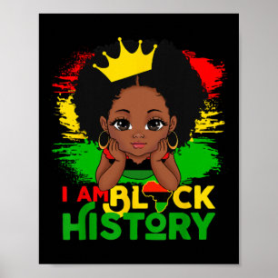 Poster Je suis l'histoire noire Bhm fierté noire mélanine