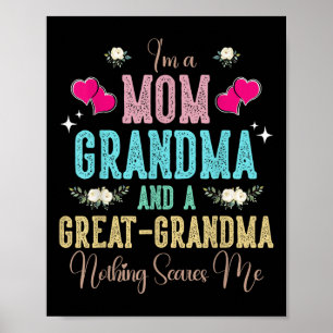 Poster Je Suis Maman Grand-Mère Et Grande Grand-Mère Fête