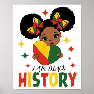 Poster Je Suis Noir Histoire Enfants Filles Coeur Histoir