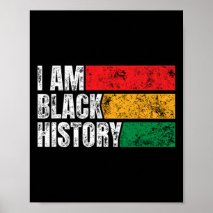 Poster Je Suis Noir Histoire Mois Drôle Vintage Junetdix