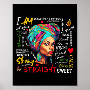 Poster Je Suis Noir Histoire Mois Femmes Fille Afro Noir 