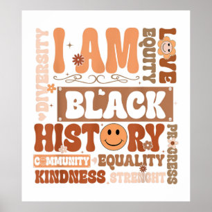 Poster Je suis noir histoire mots de motivation