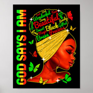 Poster Je Suis Noir Melanin Noir Histoire Mois Junete