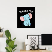 Poster Je suis Oreille pour vous amusant Eléphant Pun Dar (Bureau à domicile)