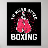 Poster Je suis plus agréable après la boxe gym Sport Boxe (Devant)